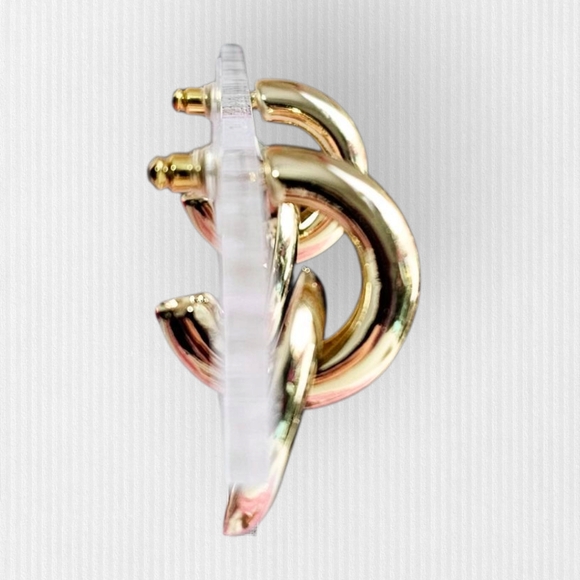 NWOT BAUBLEBAR Mia Earrings Statement Gold Hoop Earrings - Picture 4 of 7